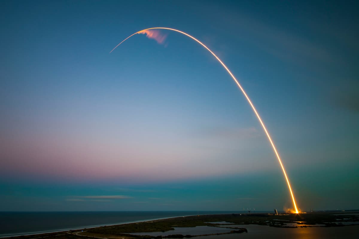 Rocket launch trail